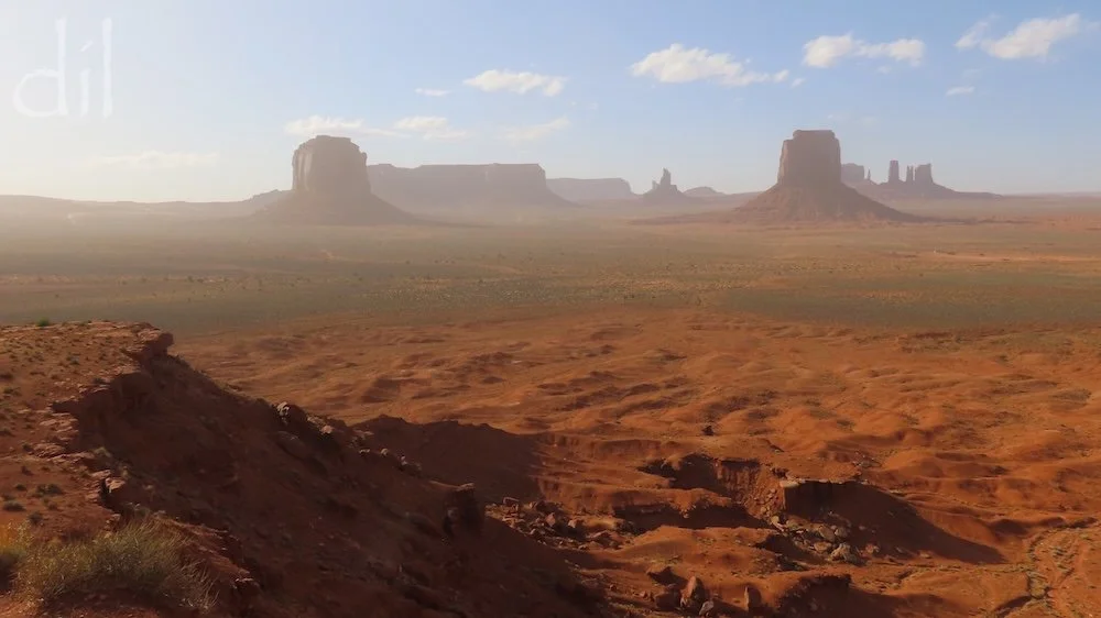 The deeper you drive into Monument Valley, the further back in time you're transported. There are no modern reference points in sight from this unnamed overlook, which afforded the perfect vantage of a dust storm sweeping through. No wonder Ford kept