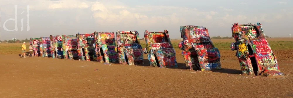 One of the world's most recognizable roadside attractions is Cadillac Ranch, just west of Amarillo, Texas, comprising a row of 10 Cadillacs (1949–63) buried nose-first in the ground in 1974 by a trio of avant-garde artist-architects. The installation