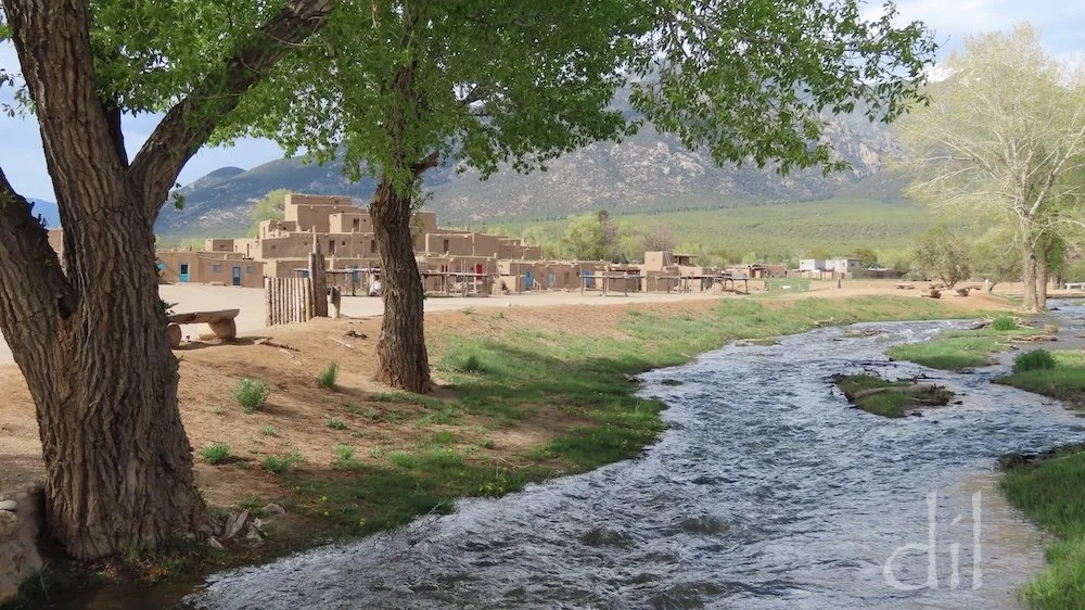 This timeless scene from the Río Pueblo de Taos, fed by snowmelt and springs from the neighboring Sangre de Cristo Mountains, captures the multistory adobe settlement that predates Spanish arrival in the New World by centuries. Lose yourself here for