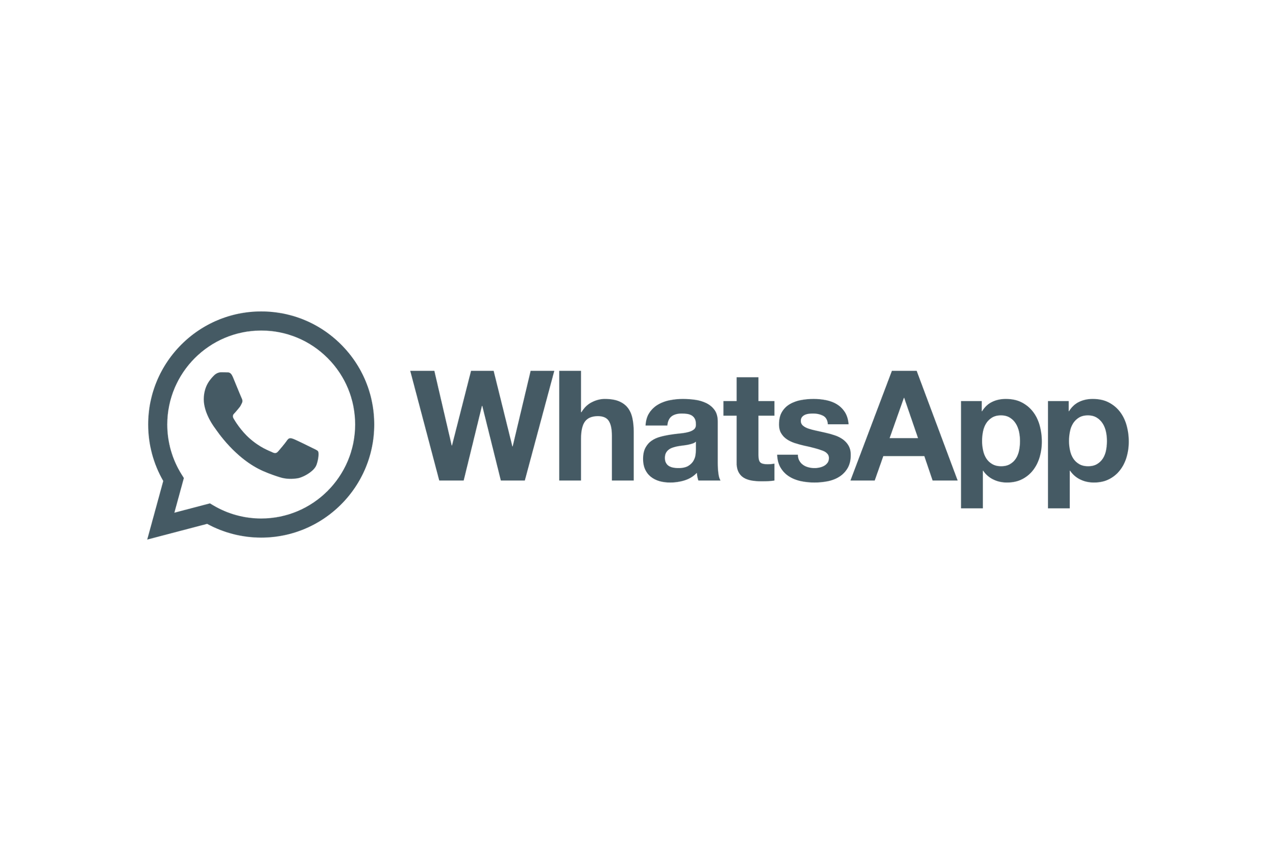 WhatsApp logo with the text 'WhatsApp' next to it.