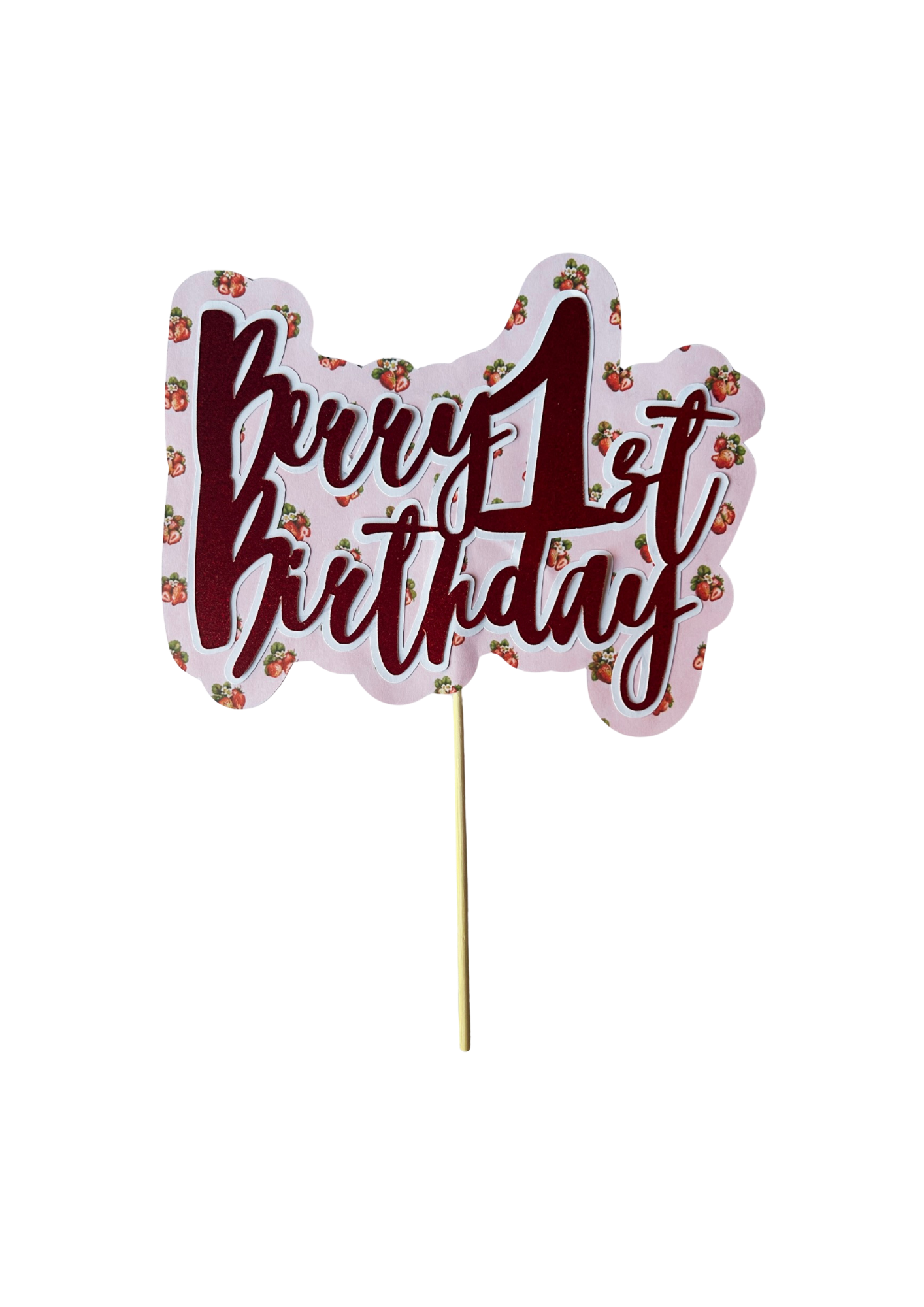 Berry First Birthday Cake Topper