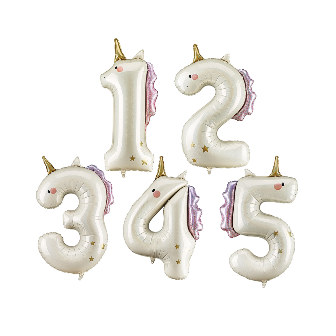 36" Giant Unicorn Helium-Filled Number Balloon