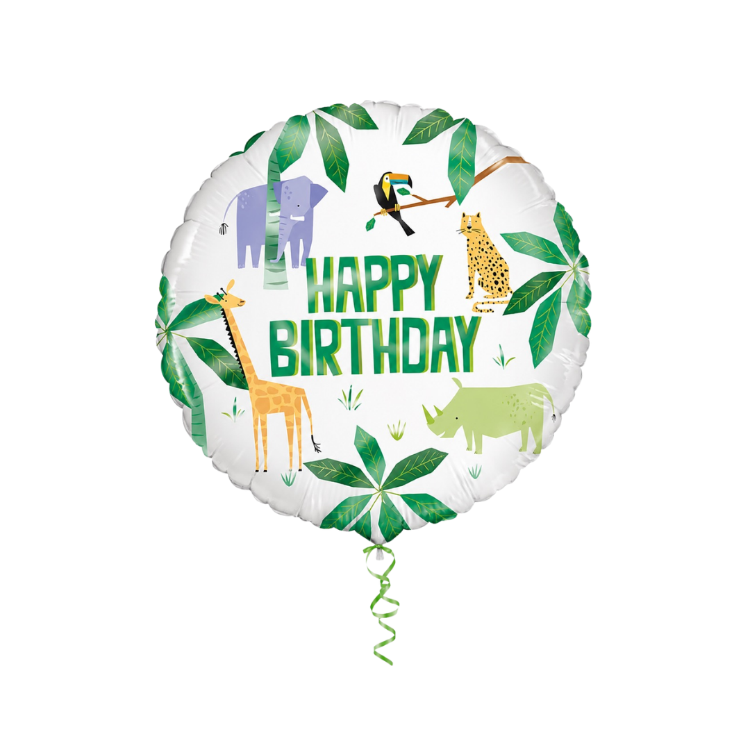 18" Happy Birthday Jungle Helium-Inflated Balloon