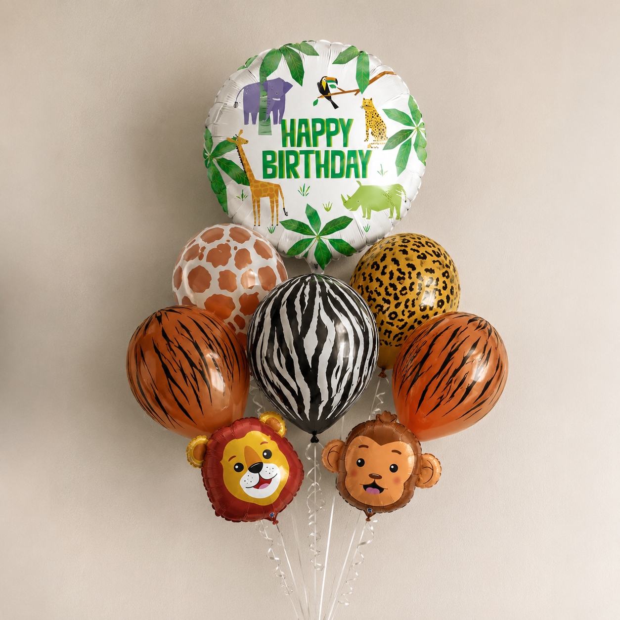 Jungle Birthday Helium-Inflated Balloon Bouquet