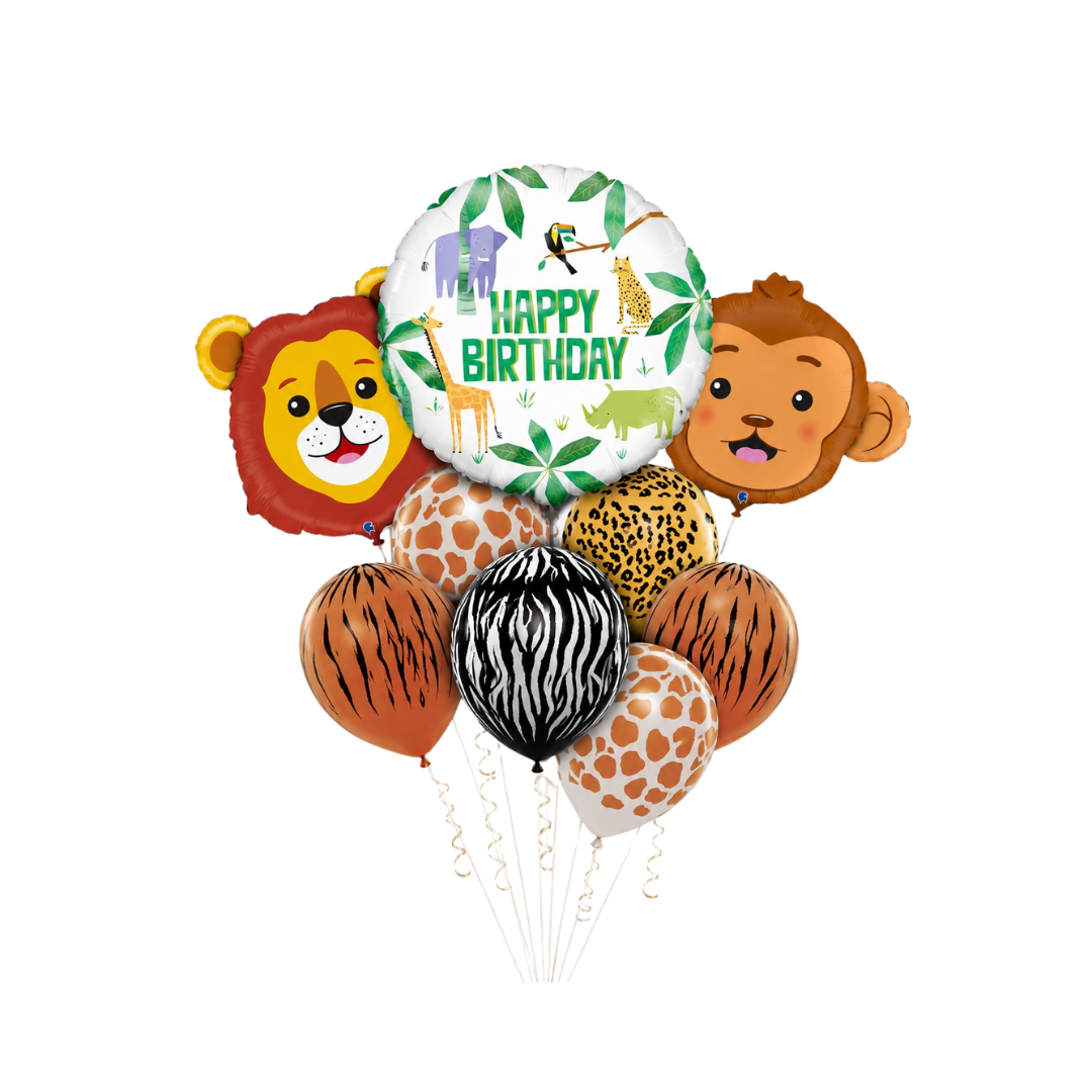 Jungle Birthday Helium-Inflated Balloon Bouquet