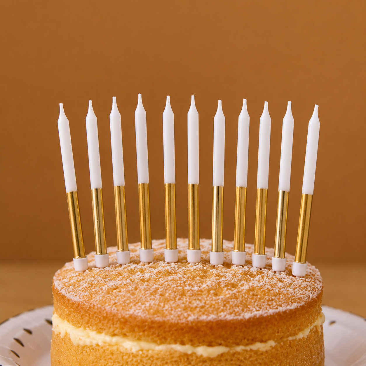 Long Birthday Cake Candles - Gold