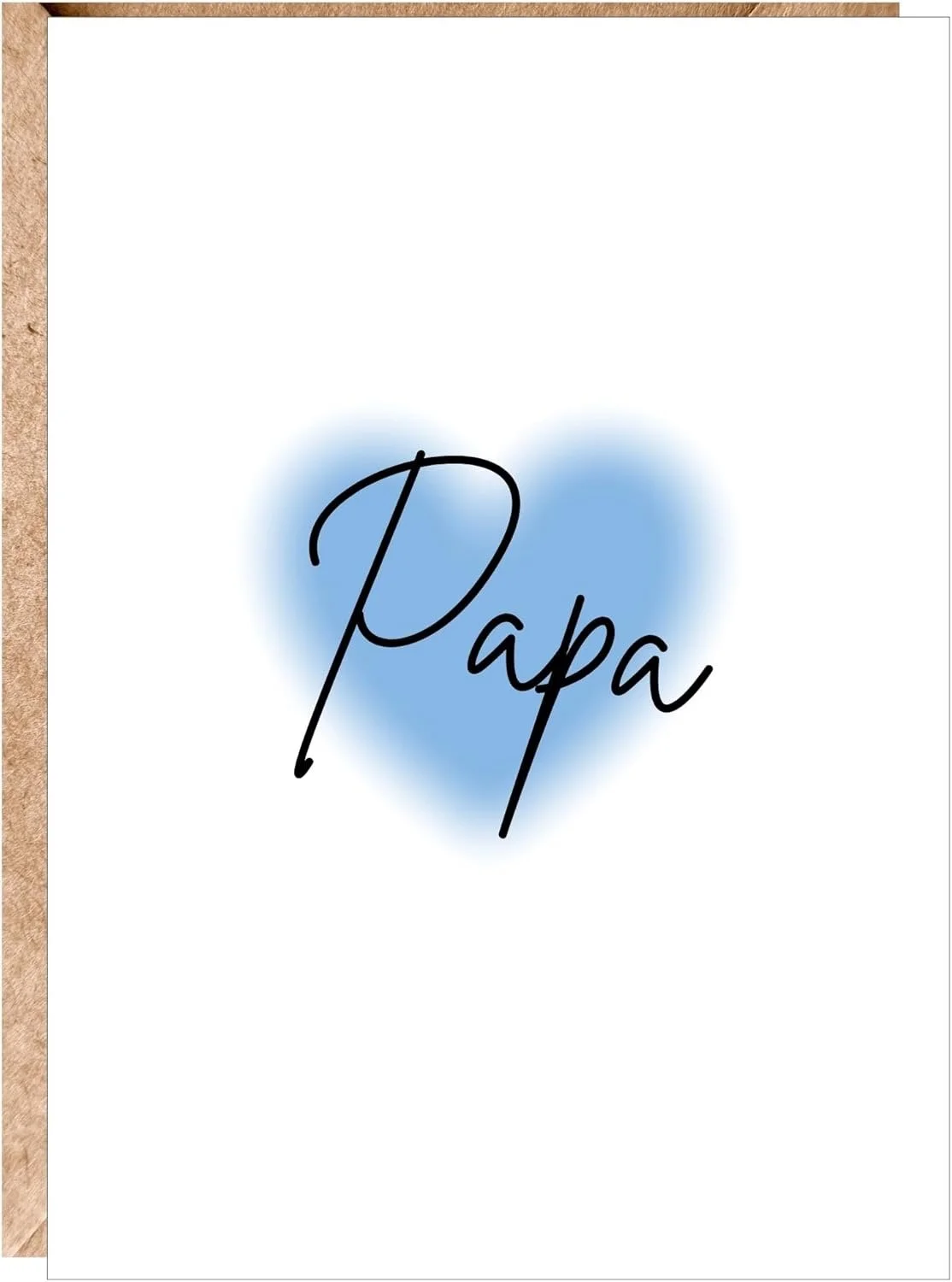 A design with the word 'Papa' in black cursive text, overlaid on a soft blue heart background on a white canvas.
