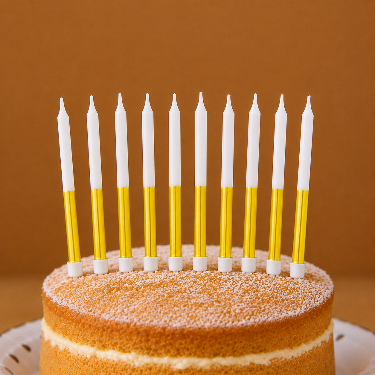 Long Birthday Cake Candles - Yellow