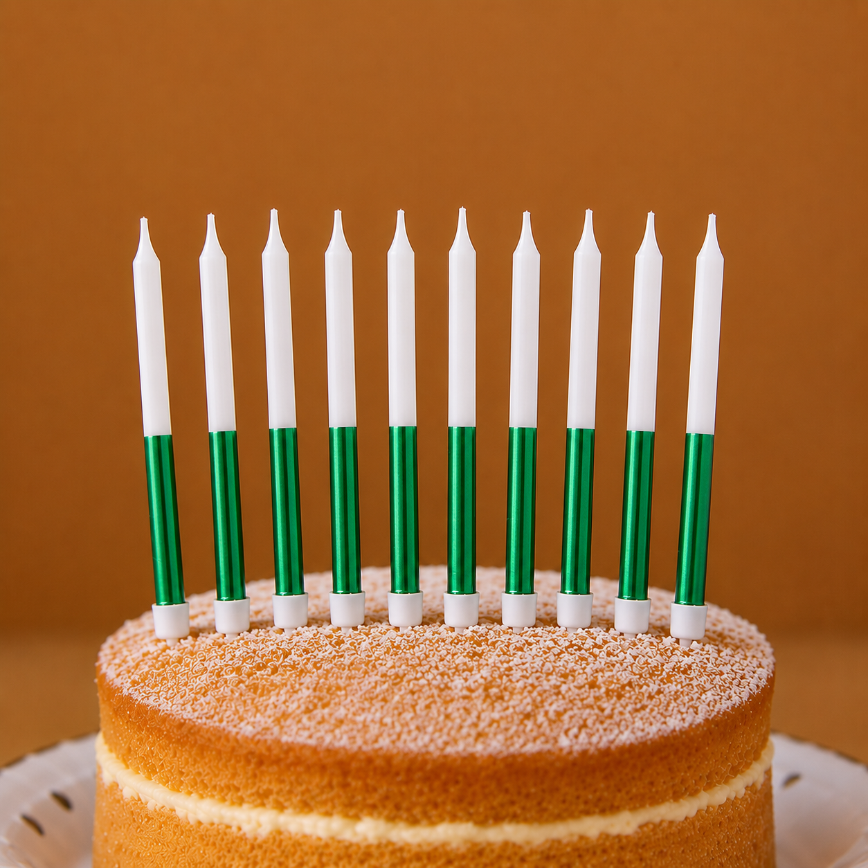 Long Birthday Cake Candles - Dark Green
