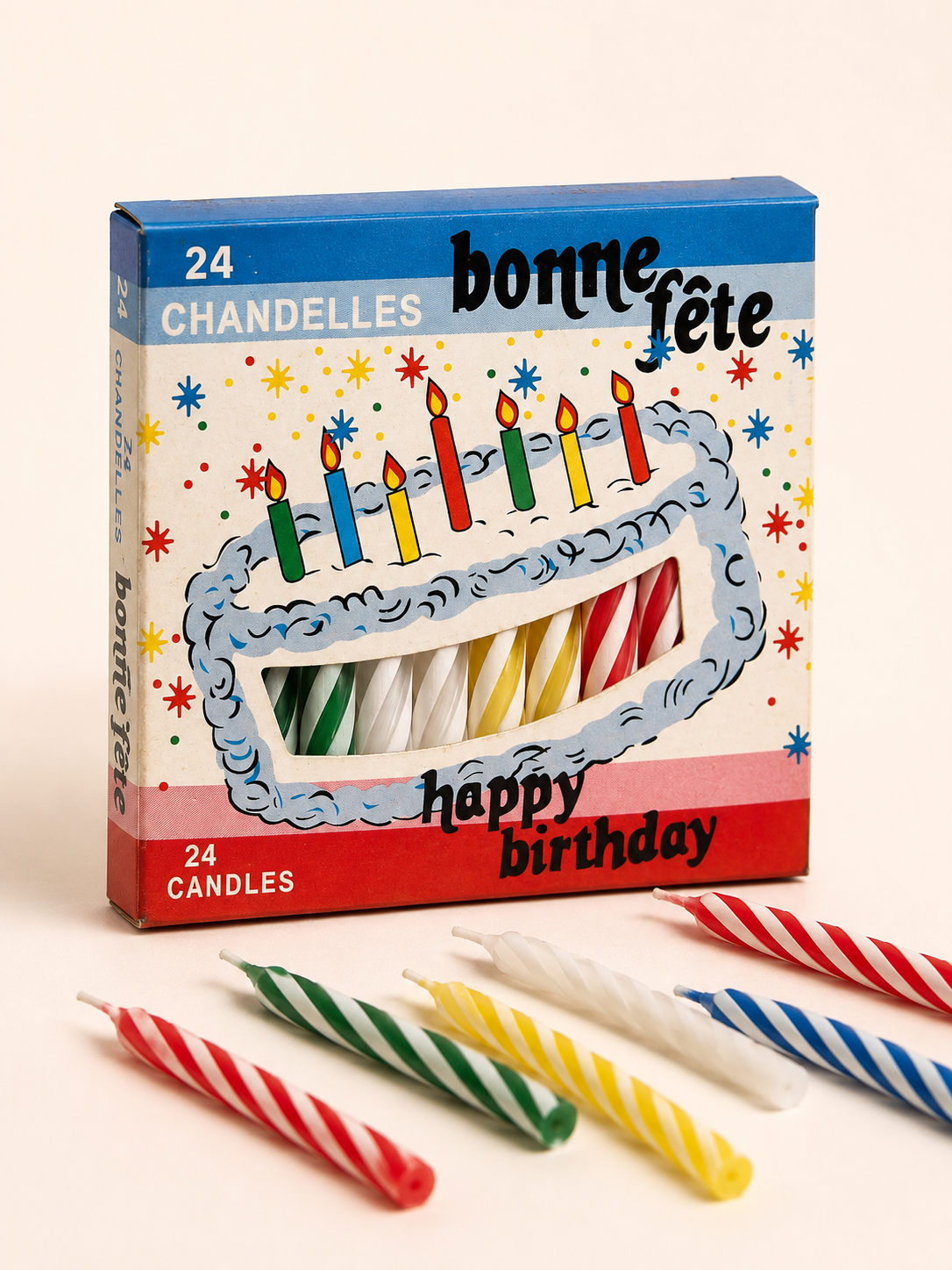 Bonne Fete Vintage Birthday Candles