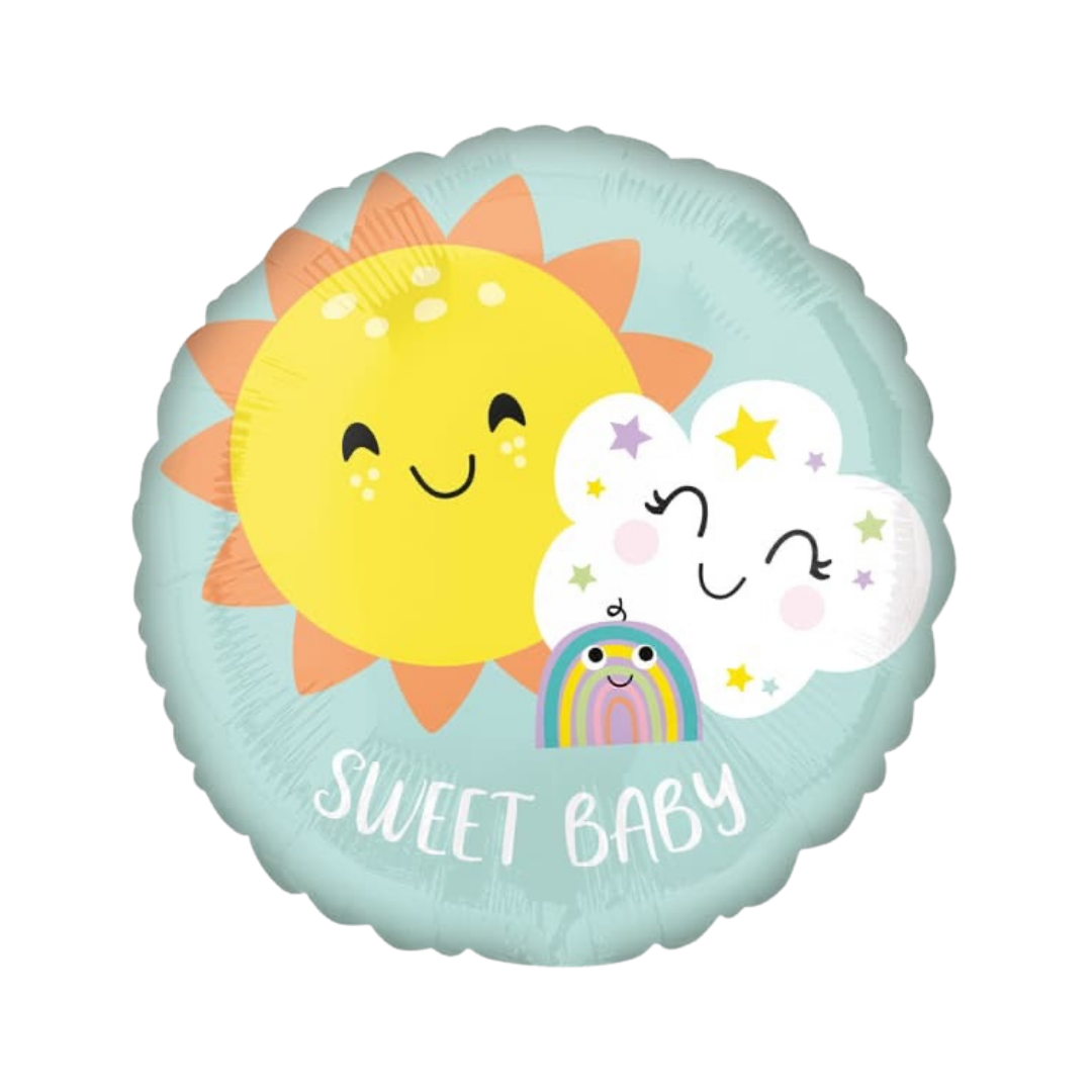 18" Baby Sun Cloud Rainbow Helium-Filled Balloon