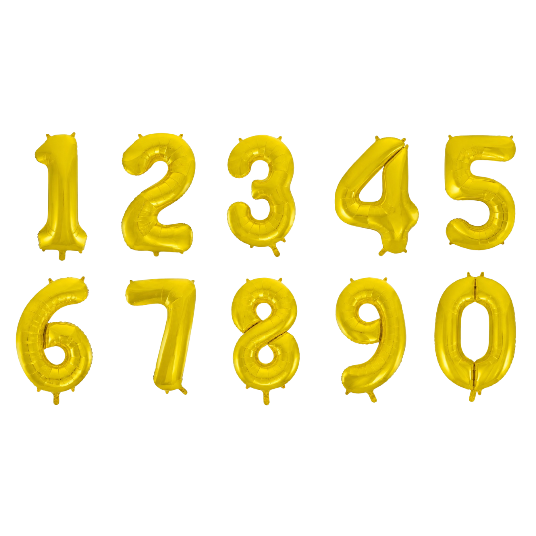 Giant Gold Helium-Filled Number Balloon