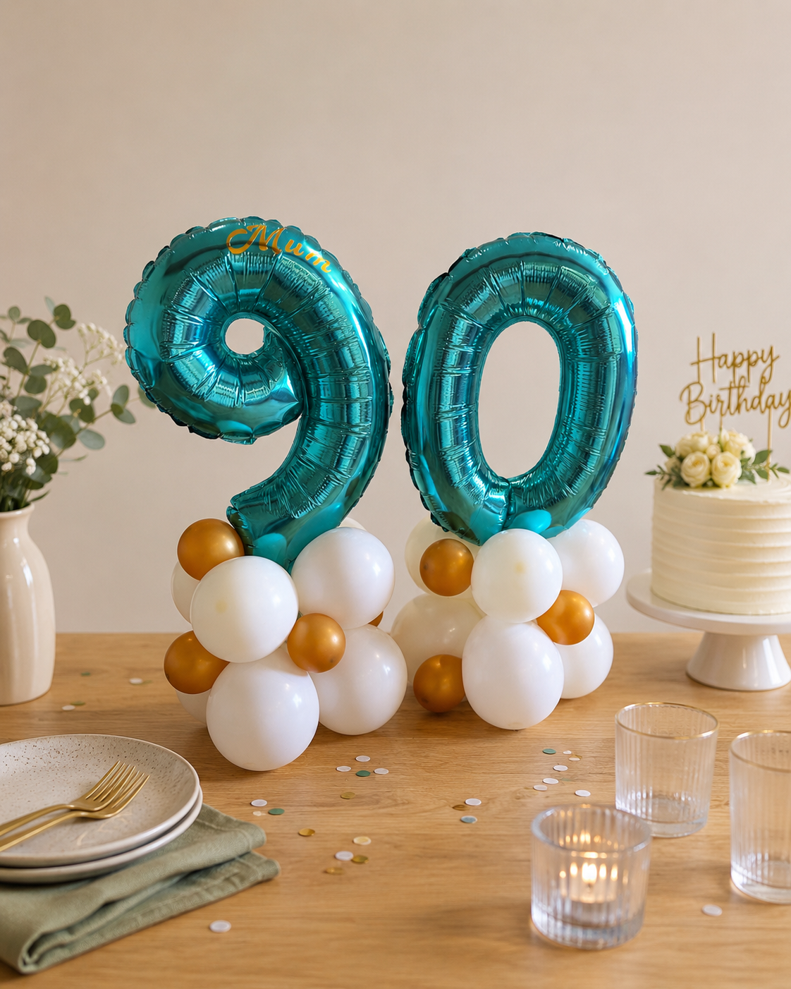 Mini birthday balloon stacks