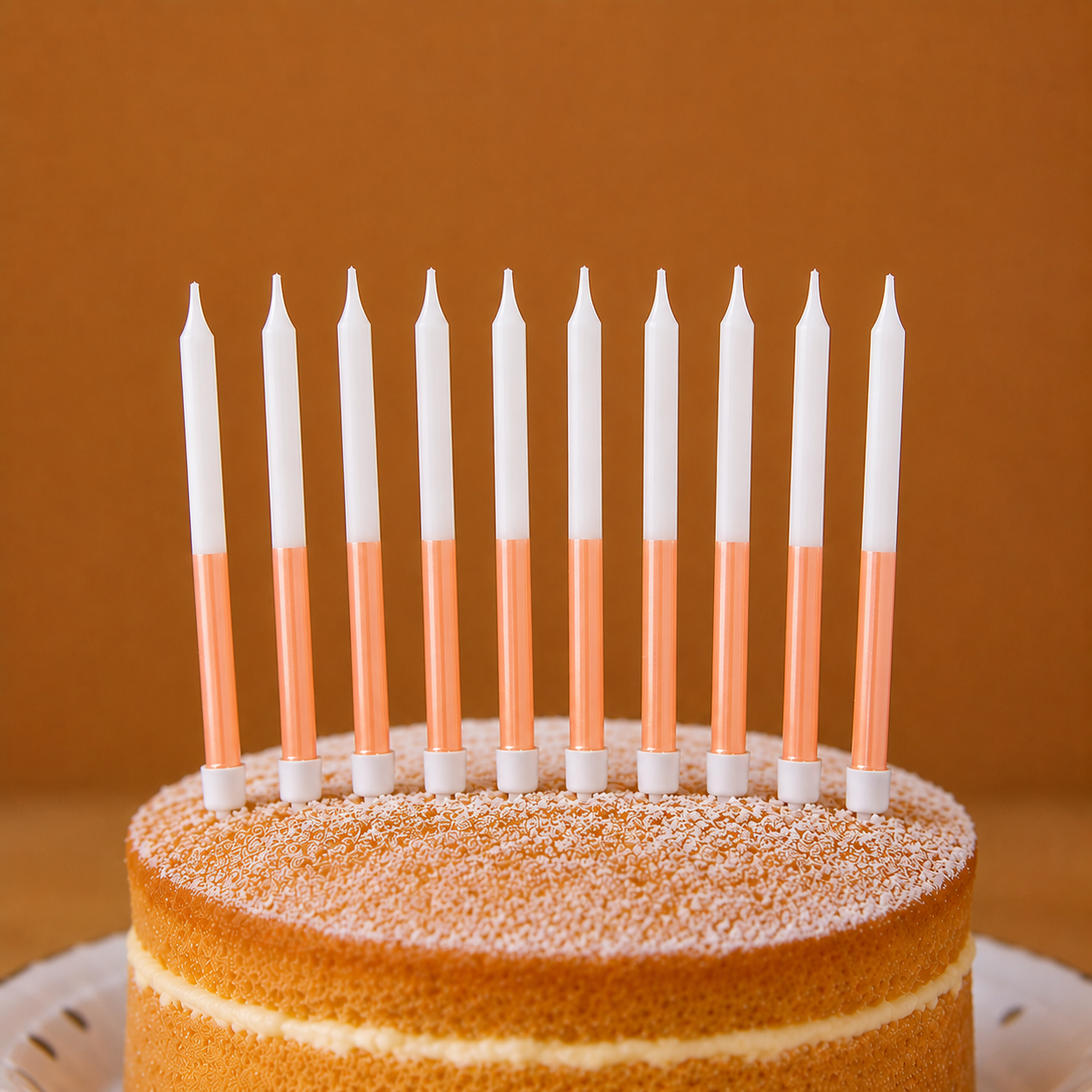 Long Birthday Cake Candles - Rose Gold