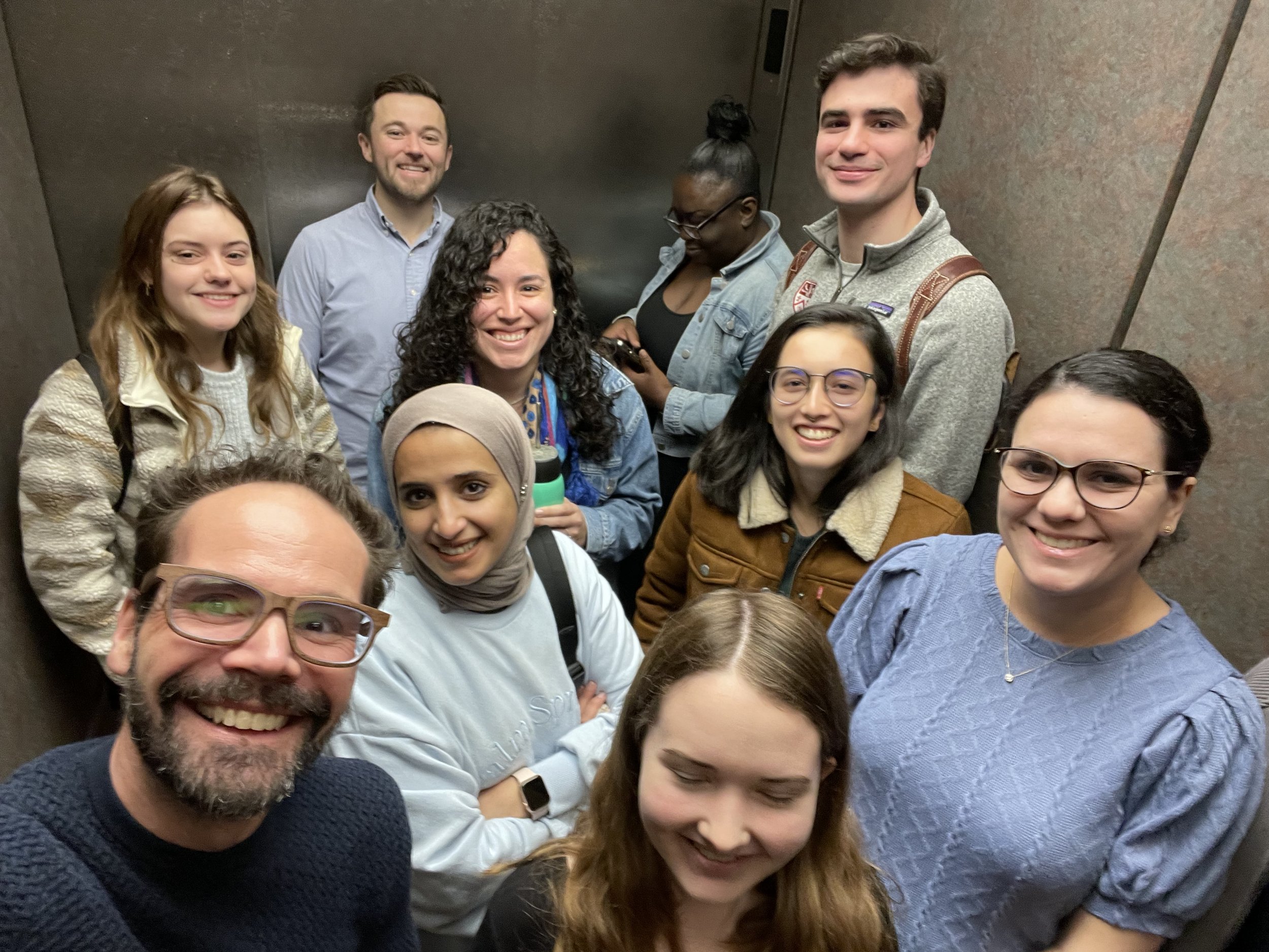 How many Brinsmade lab members can we fit in an elevator? January 2023