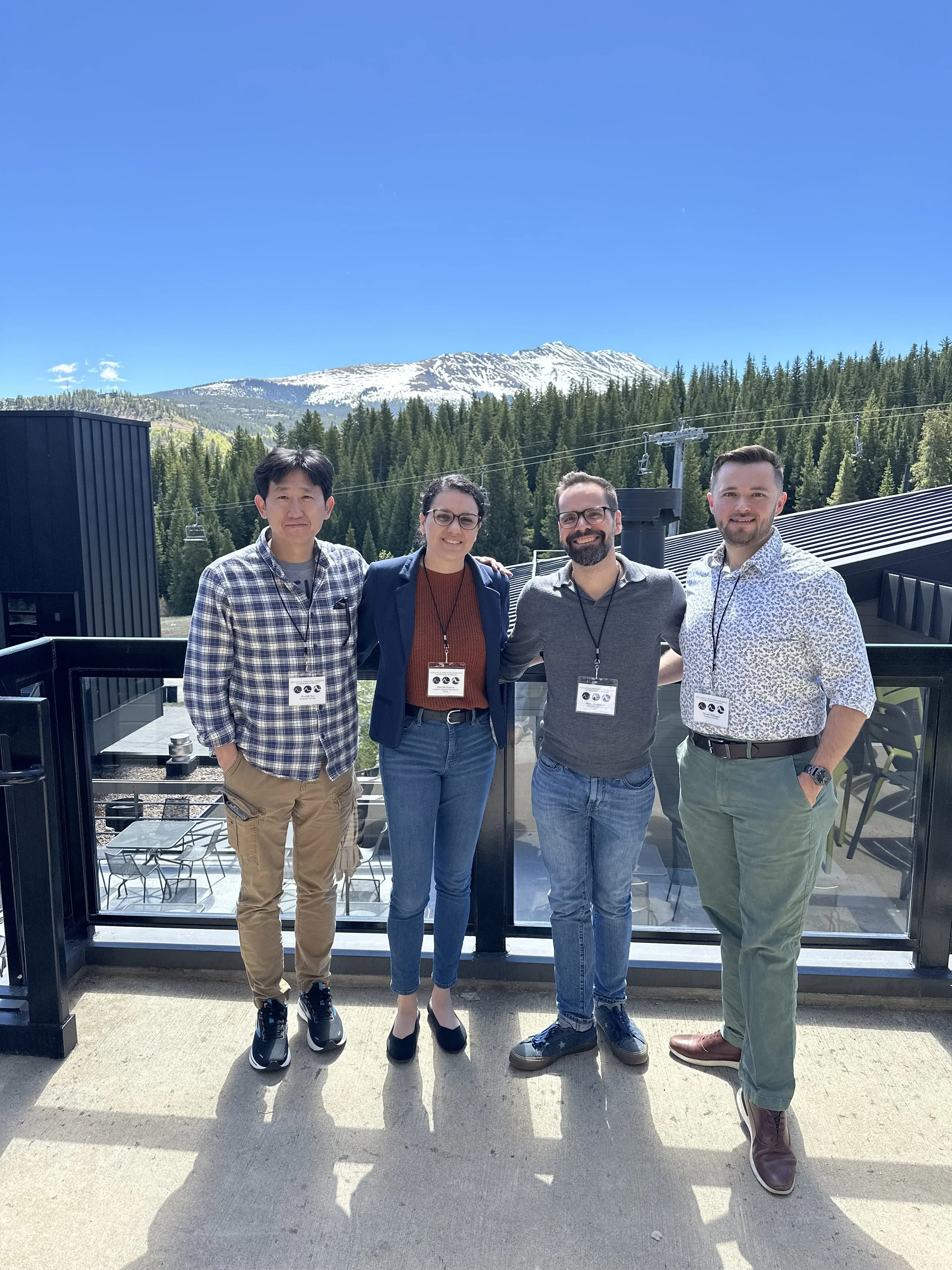 Won, Marcelle, Shaun, Dennis at the 68th Wind River Conference on Prokaryotic Biology, Breckenridge, CO. June 2024
