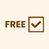 The image shows the word 'FREE' in bold uppercase letters next to a checkmark inside a square box.