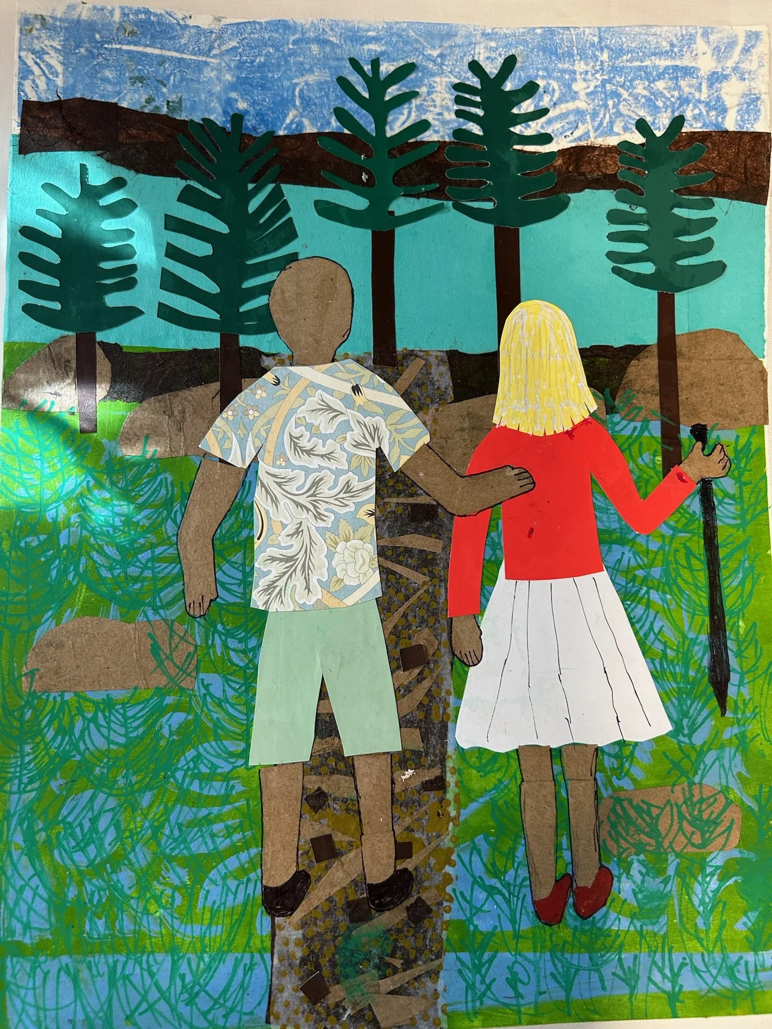 Let's Walk to the Lake
11" x 14"
Collage