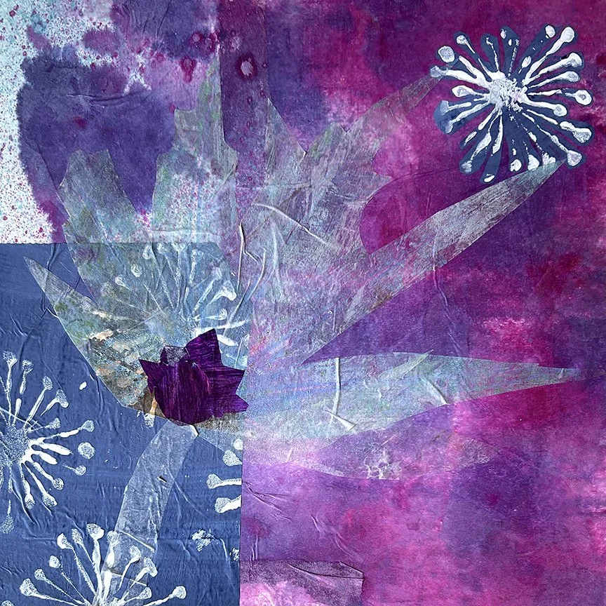 Purple Floral
9" x 12"
Collage
