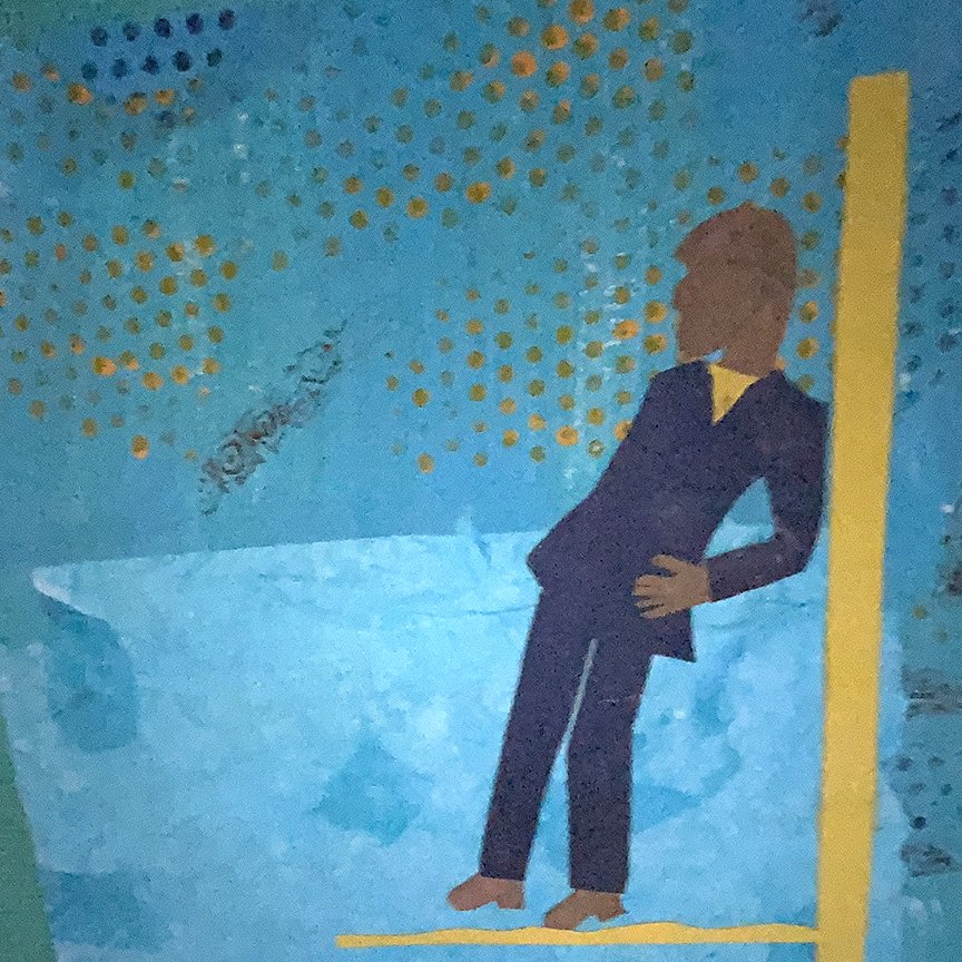 Mr. Cool
12" x 12"
Collage and Mixed Media