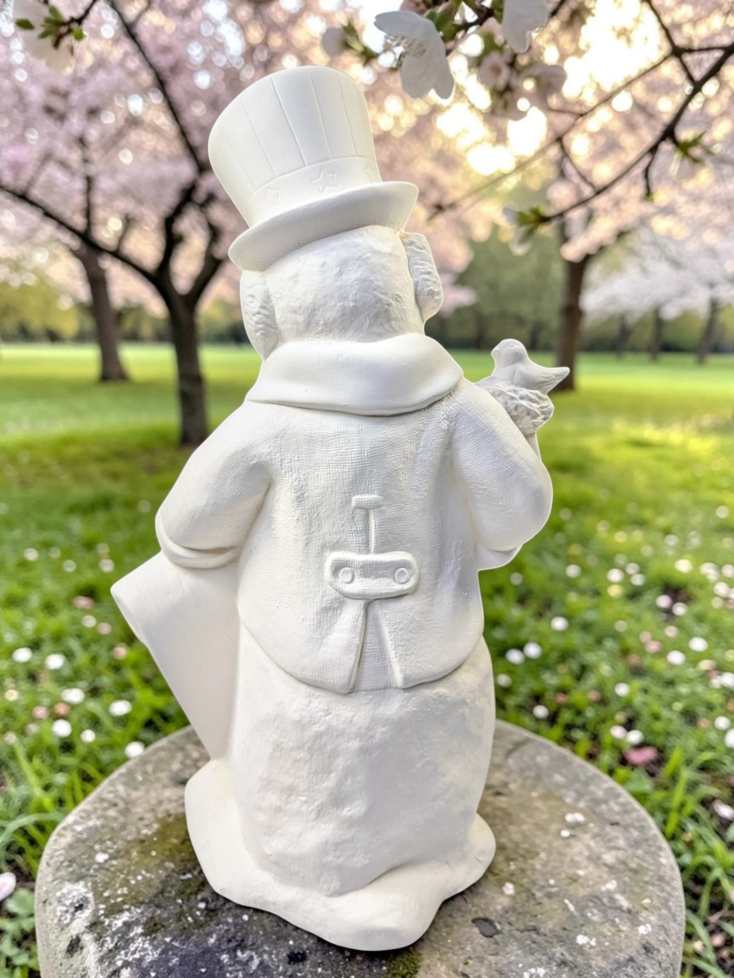 Ready to paint Season Greeting Snowman Figurine.