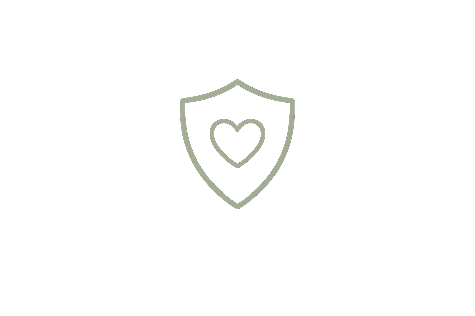 Outline of a shield with a heart in the center