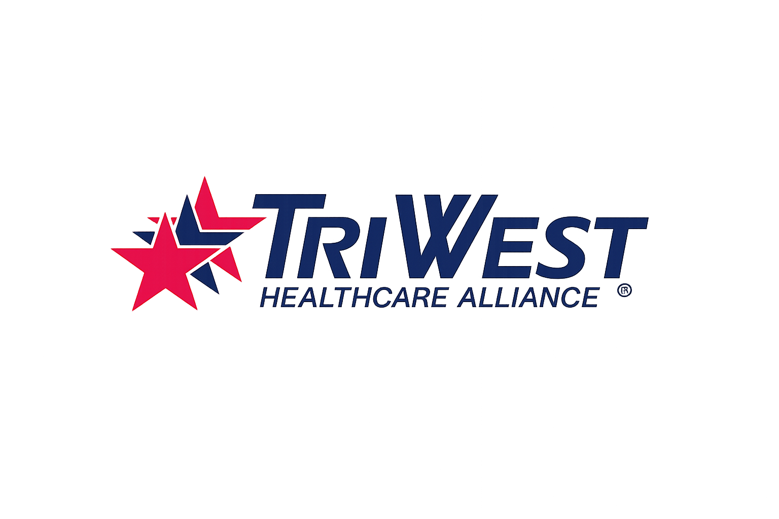 Logo of TriWest Healthcare Alliance with a red and purple star on the left and the organization’s name in blue text.