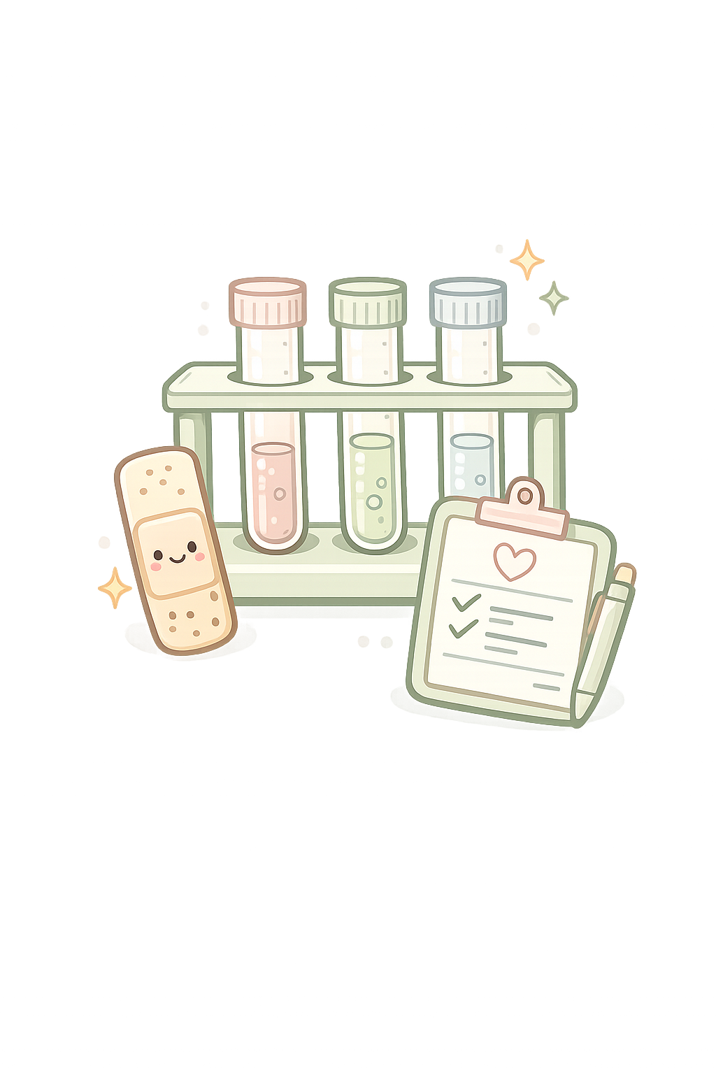 Illustration representing pediatric laboratory testing, specimen collection, and in-office diagnostic services.