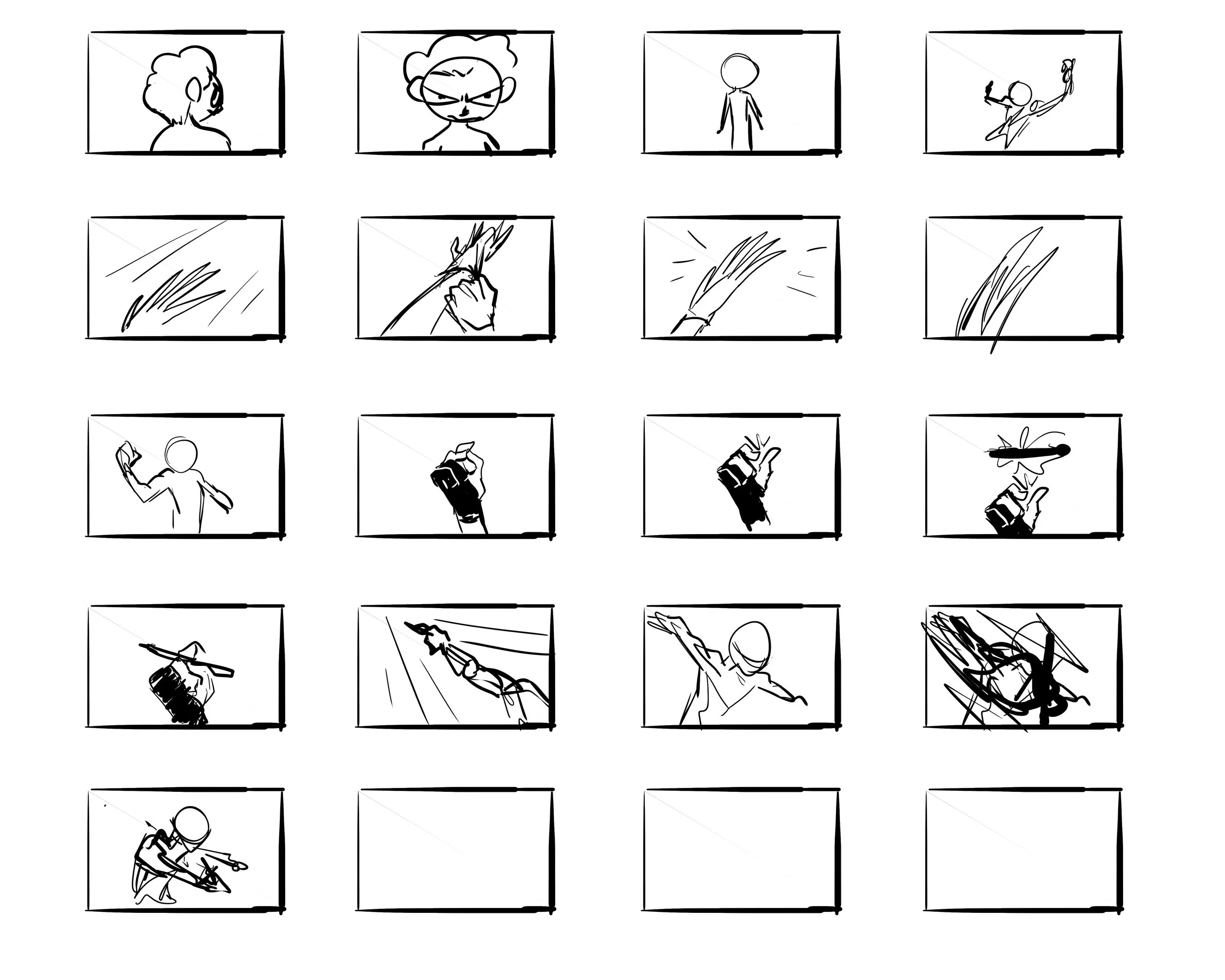 A series of black-and-white sketches depicting a person preparing to perform a stunt involving a paper plane or aircraft, including actions like holding, throwing, and flying the paper object.