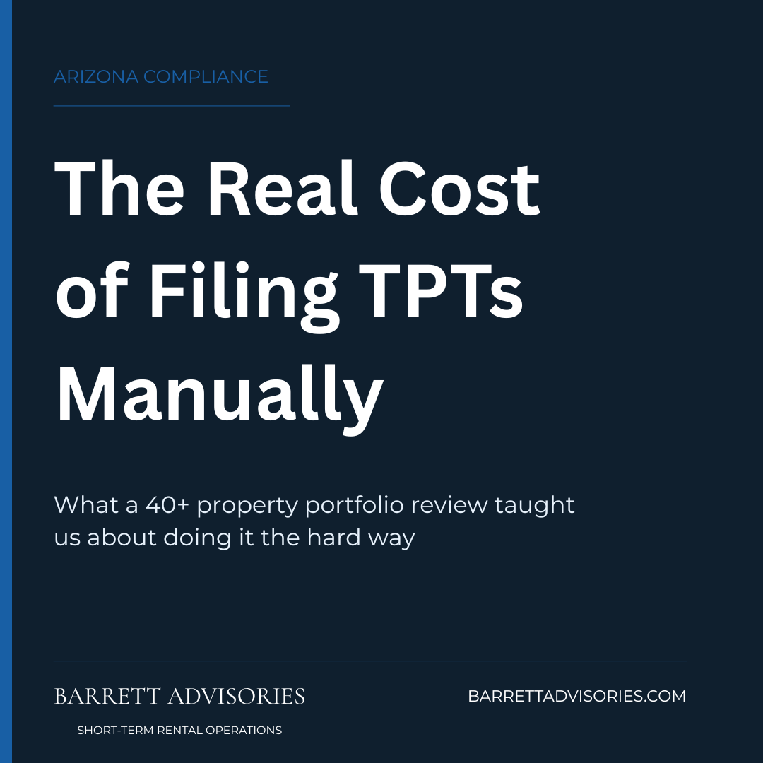 The Real Cost of Filing TPTs Manually for Arizona STR Properties