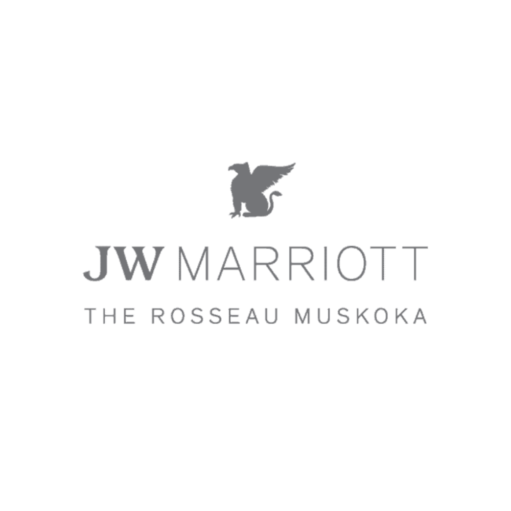 Logo for JW Marriott The Rosseau Muskoka, featuring a dragon figure at the top.
