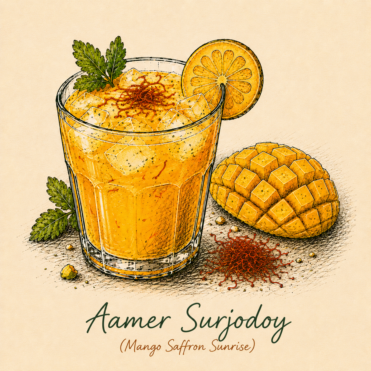 aamer surjodoy mango saffron sunrise bengali persian cocktail