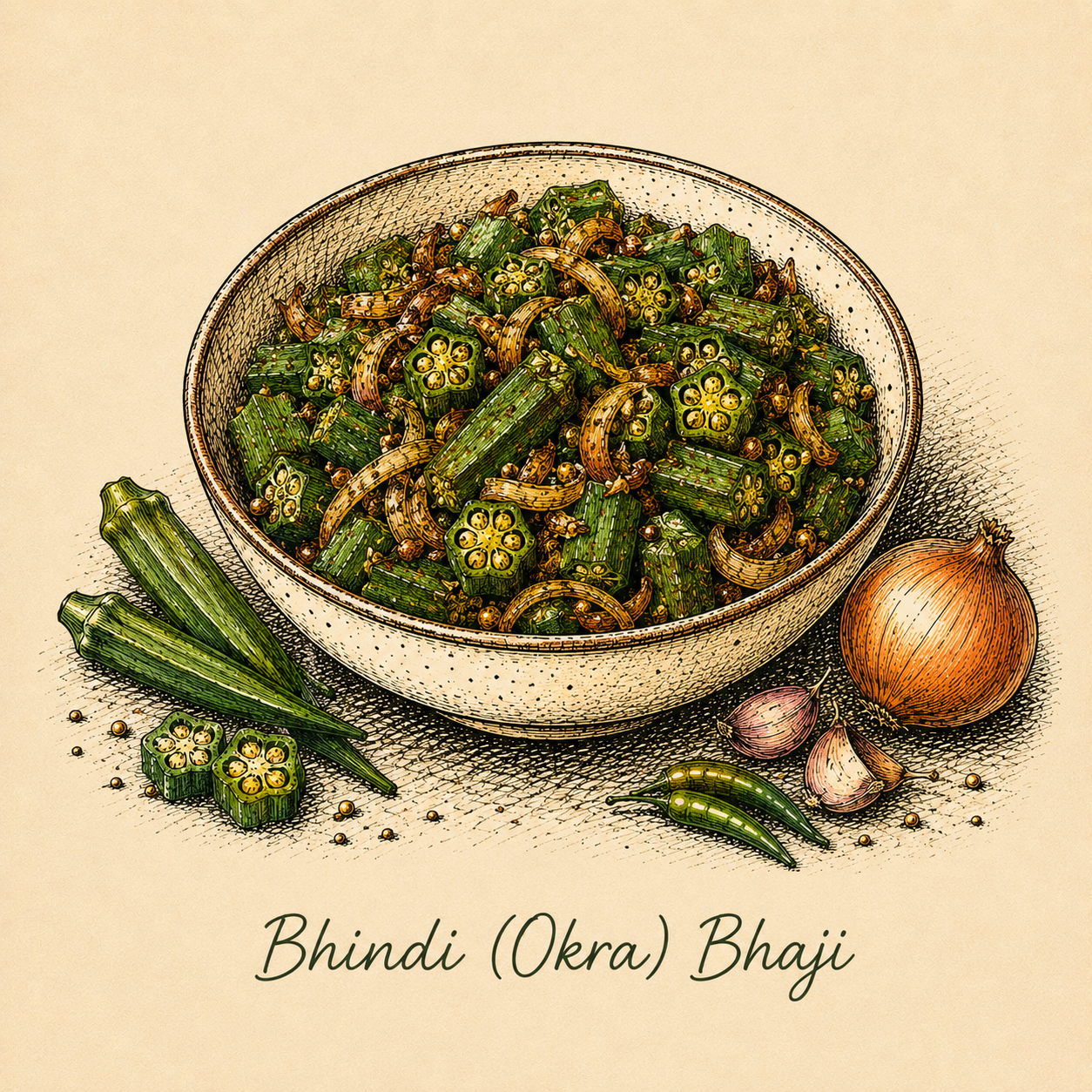 okra curry mustard bengali bhindi bhaji