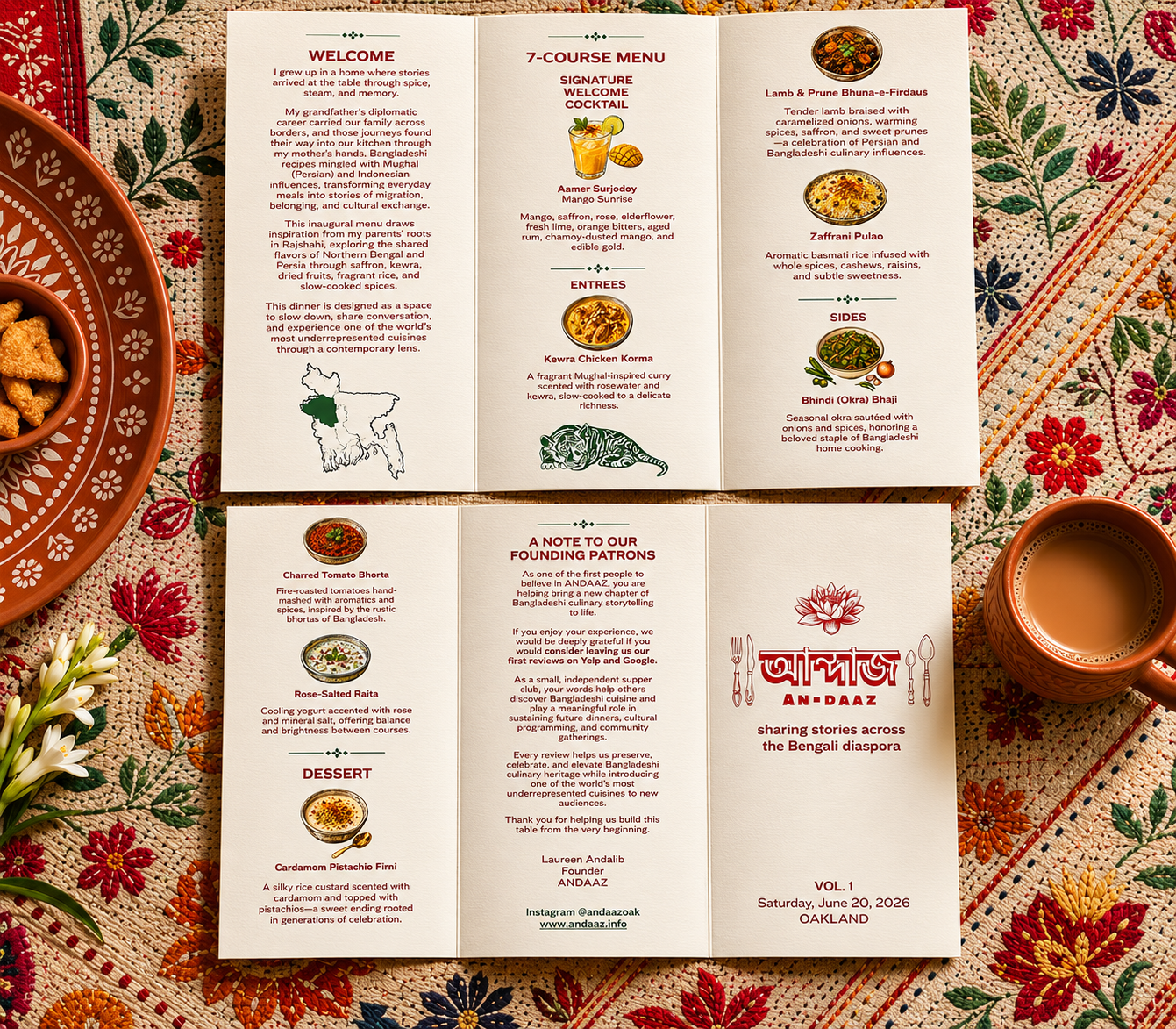andaaz bangladeshi kitchen menu