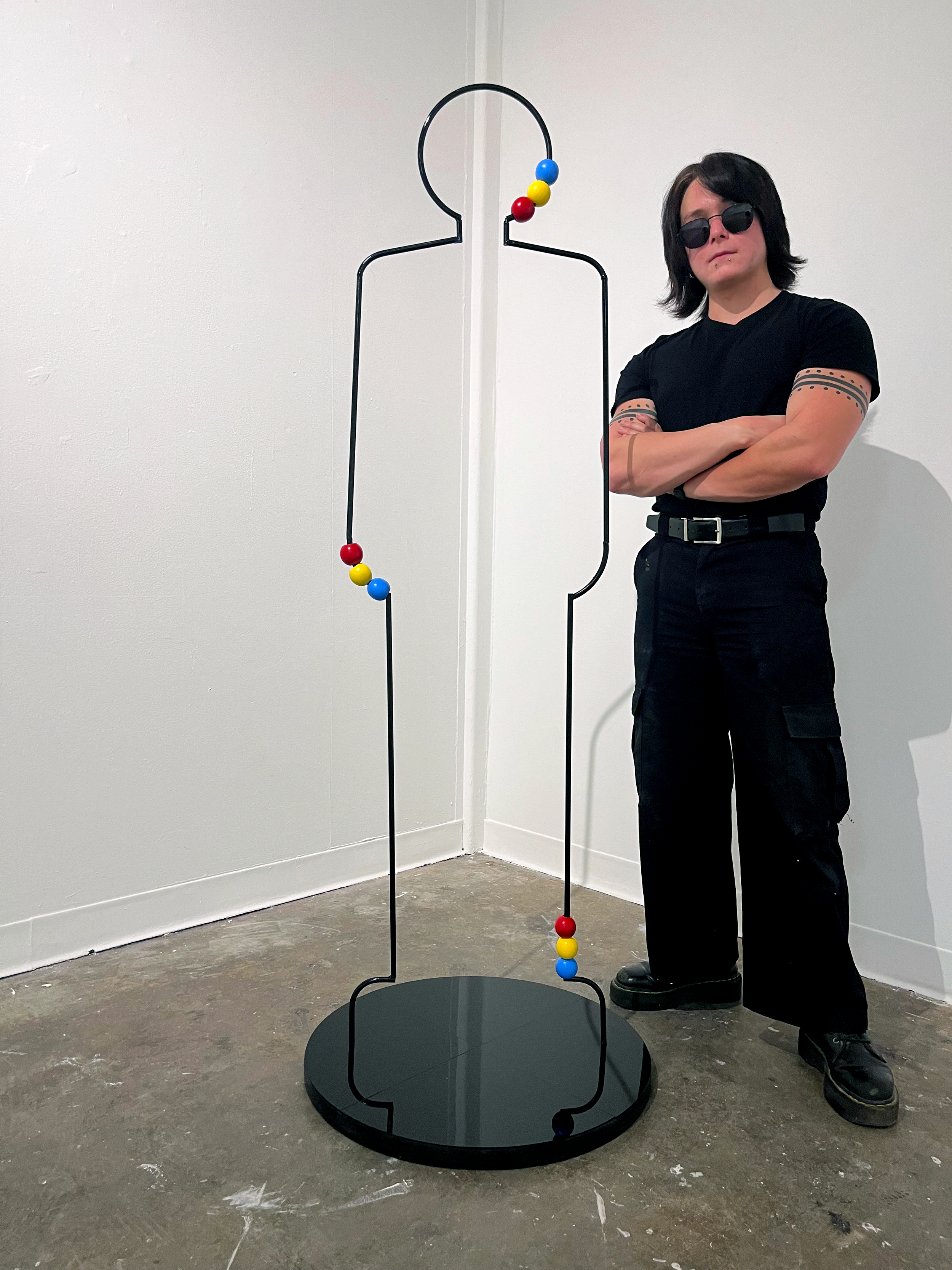 Impact
64" x 23" x 23"
Sculpted steel rod with sculpted wood and cast acrylic
April 2026