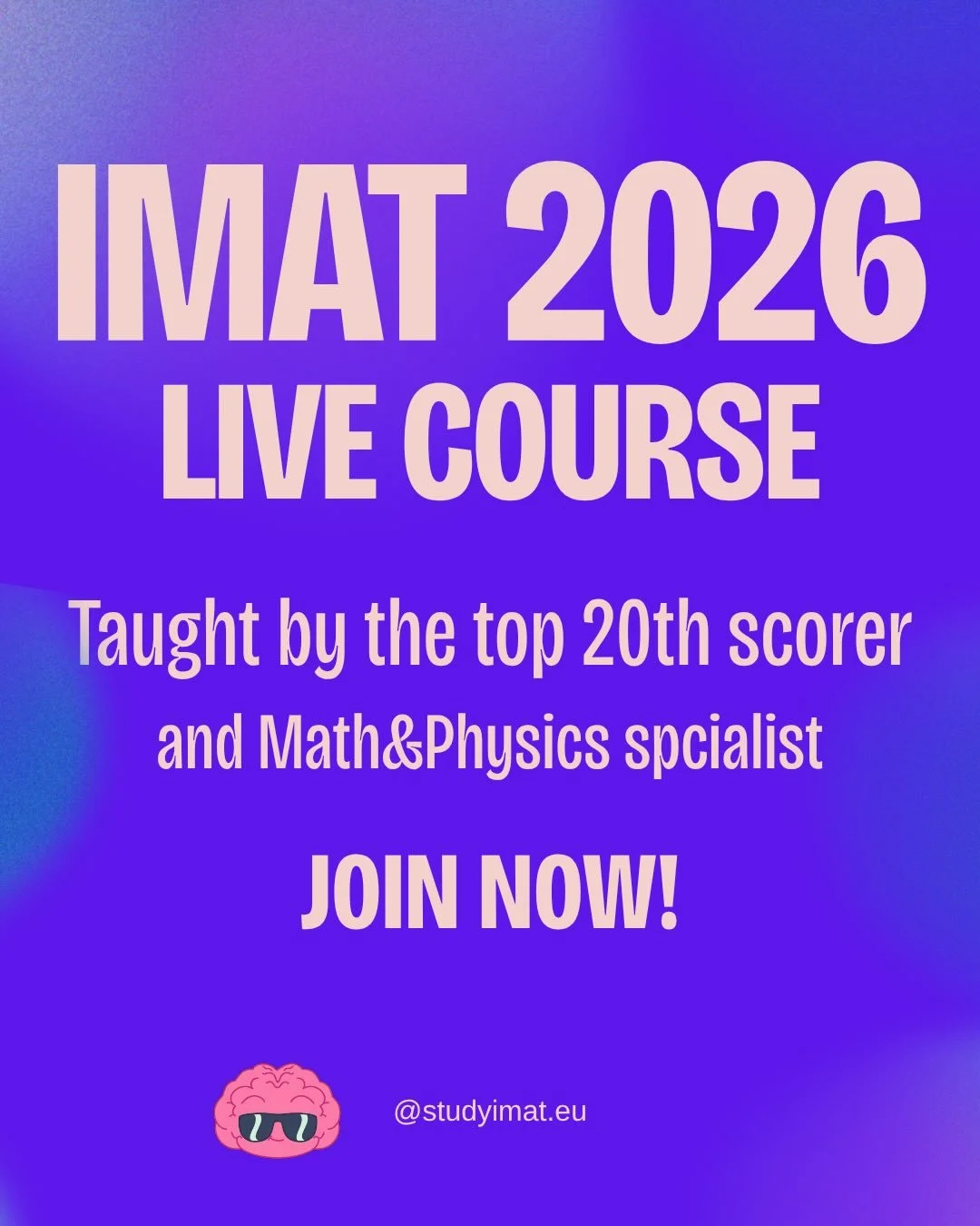 📝 IMAT 2026 live prep &mdash; now enrolling.

🧠 Taught by Aleksander, 20th-best scorer in Europe. Small live classes, Physics &amp; Maths specialist focus, live sessions with written mock feedback.

👉 Starts 1 July. Link in bio.

#IMAT2026 #IMATpr
