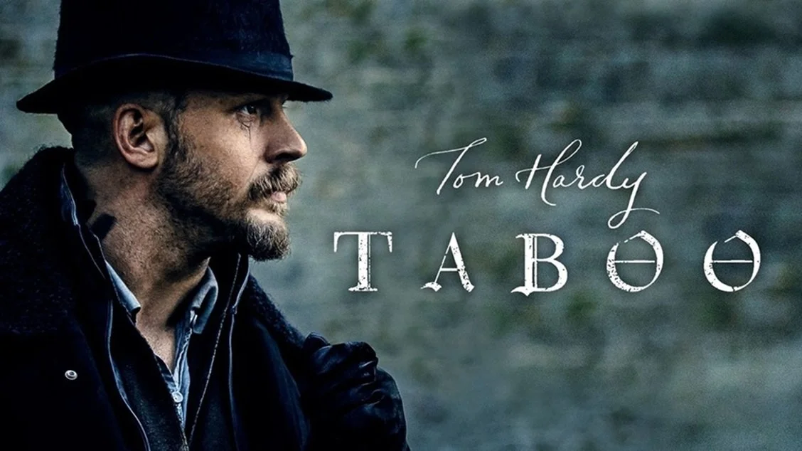 Tom Hardy as James Keziah Delaney in a gritty, atmospheric scene from the historical drama series Taboo.