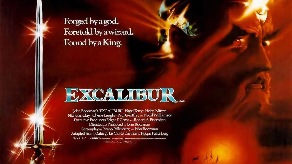Excalibur review John Boorman Epic Fantasy Sword and Sorcery Movie featuring King Arthur Pendragon Merlin