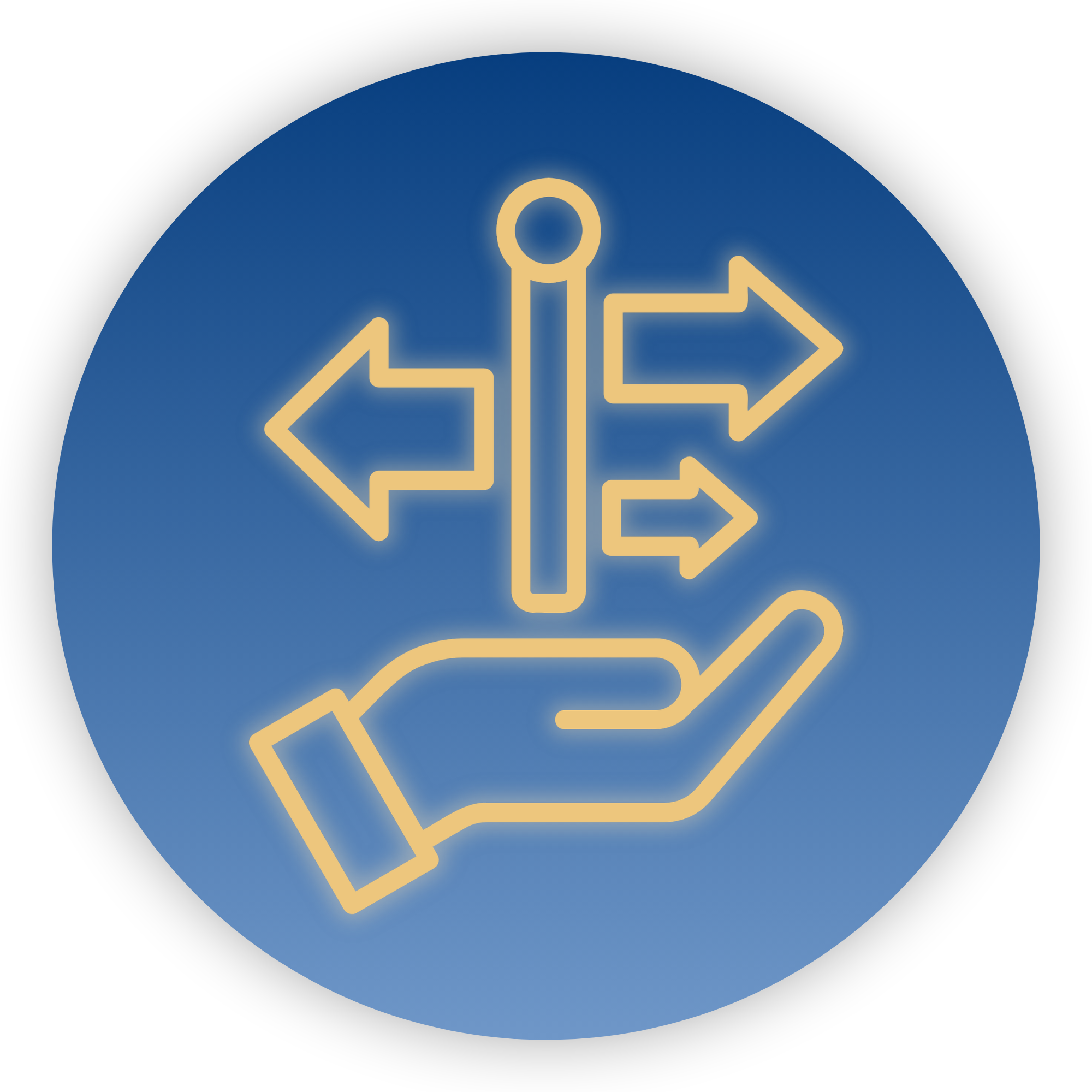 Illustration of a signpost with four arrows pointing in different directions, representing decision-making or options, set against a dark blue background.