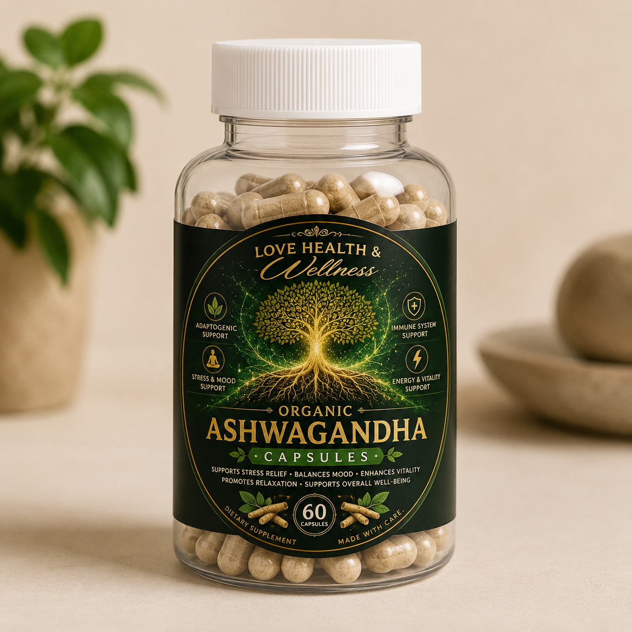 Organic Ashwagandha Capsules (60)