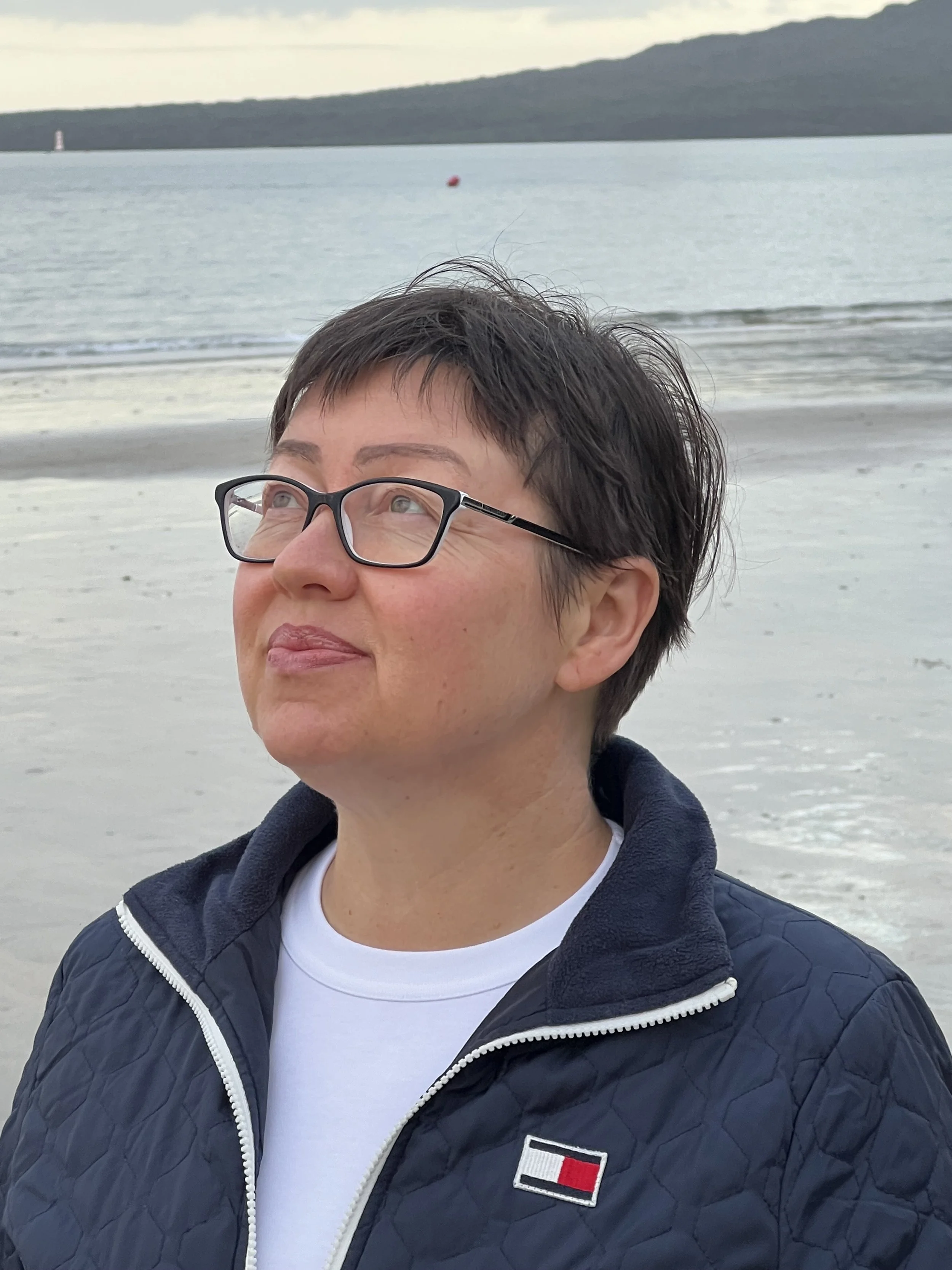 Nely Golovkova, Auckland-based watercolour artist, photographed at the beach.