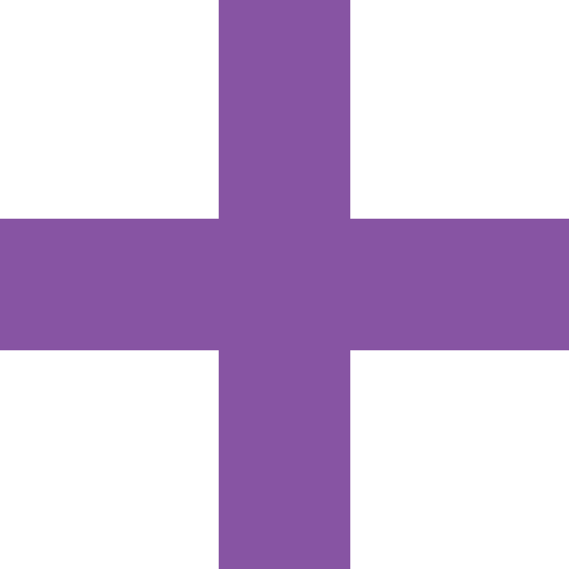 A large cross with a purple background.