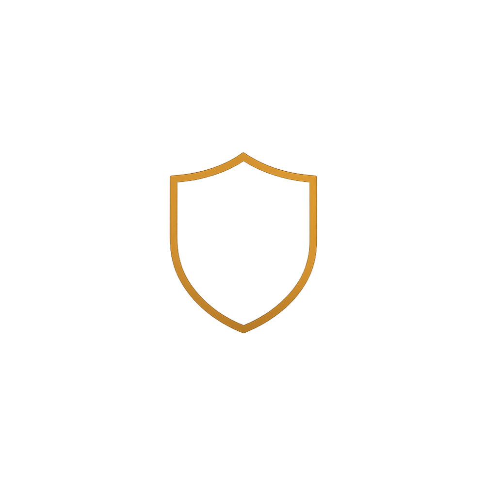 A gold shield emblem.