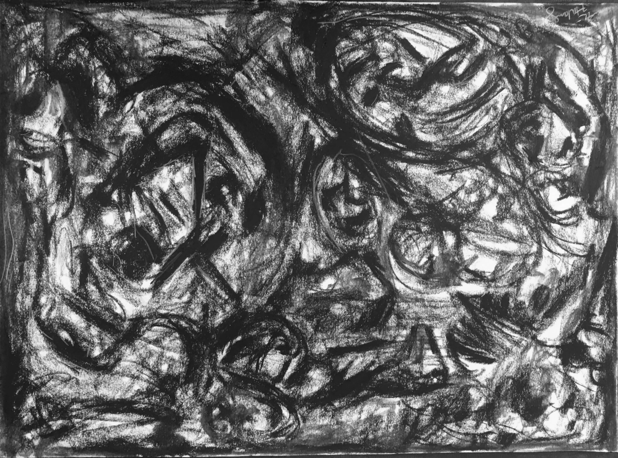  Candid 
 Charcoal Drawing 
