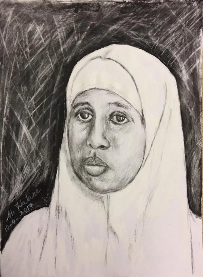  Somali Woman II 
 Charcoal Drawing 