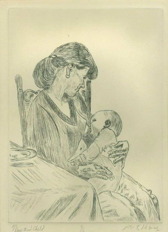  Mother and Child 
 Engraving, 13 x 10 in 