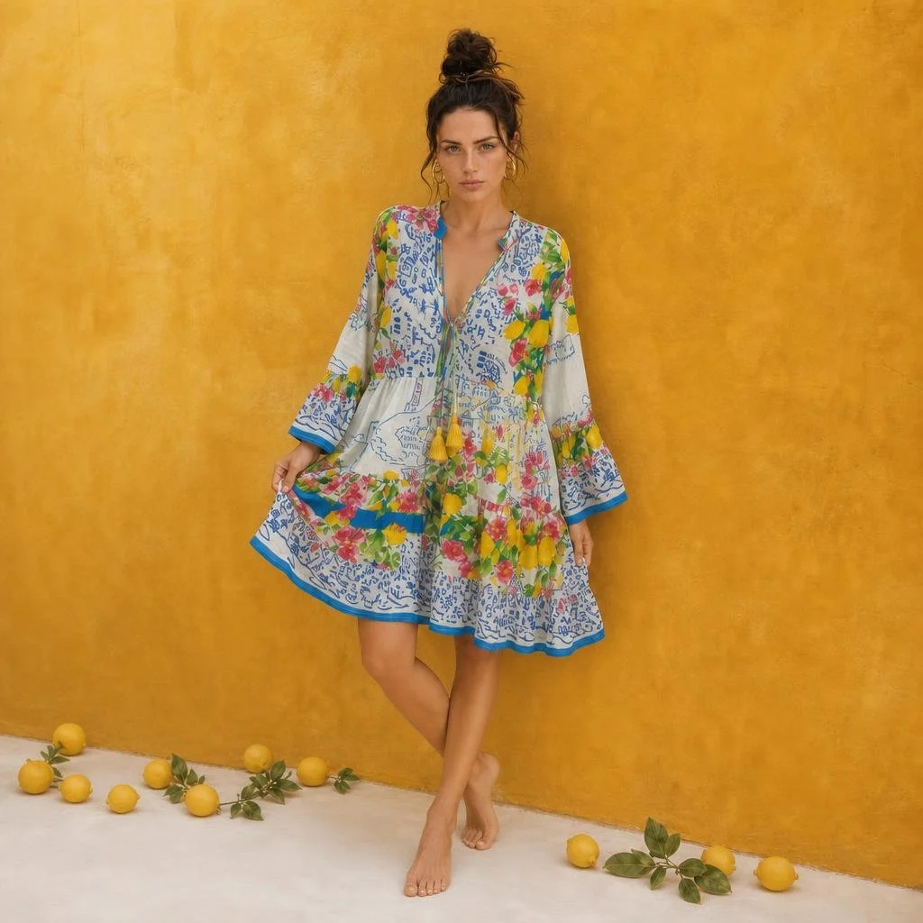 Vibrant Floral Cotton Sundress