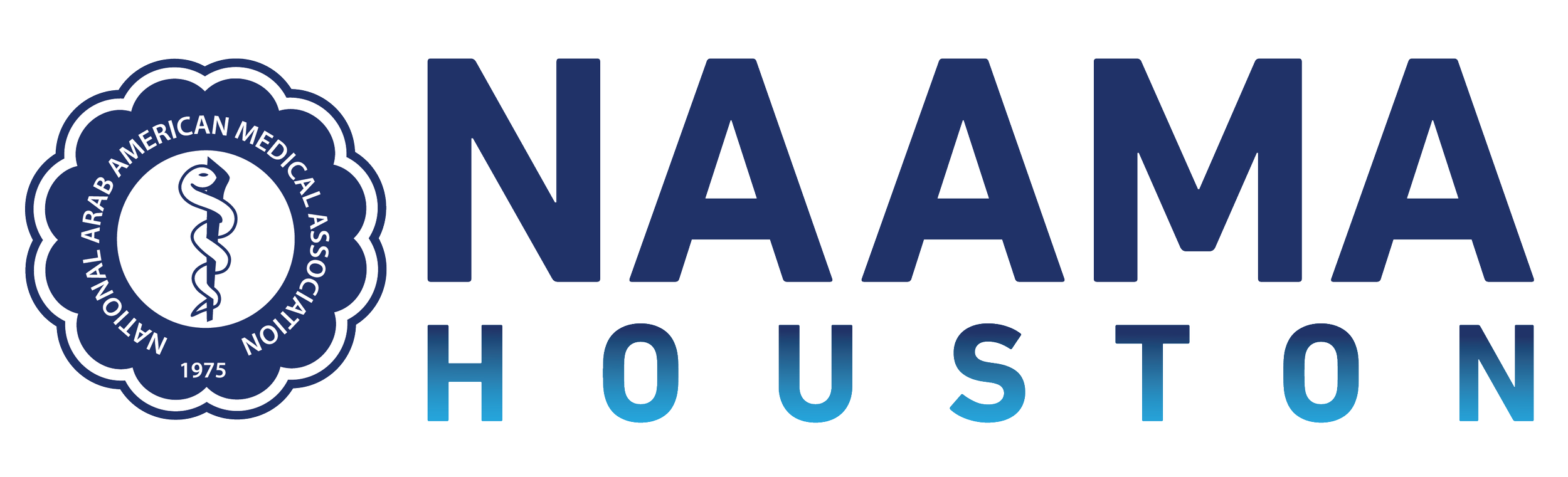The logo of the National American Aesthetic Medical Association (NAAMA) featuring a medical snake emblem and the text 'NAAHA Houston' in blue.