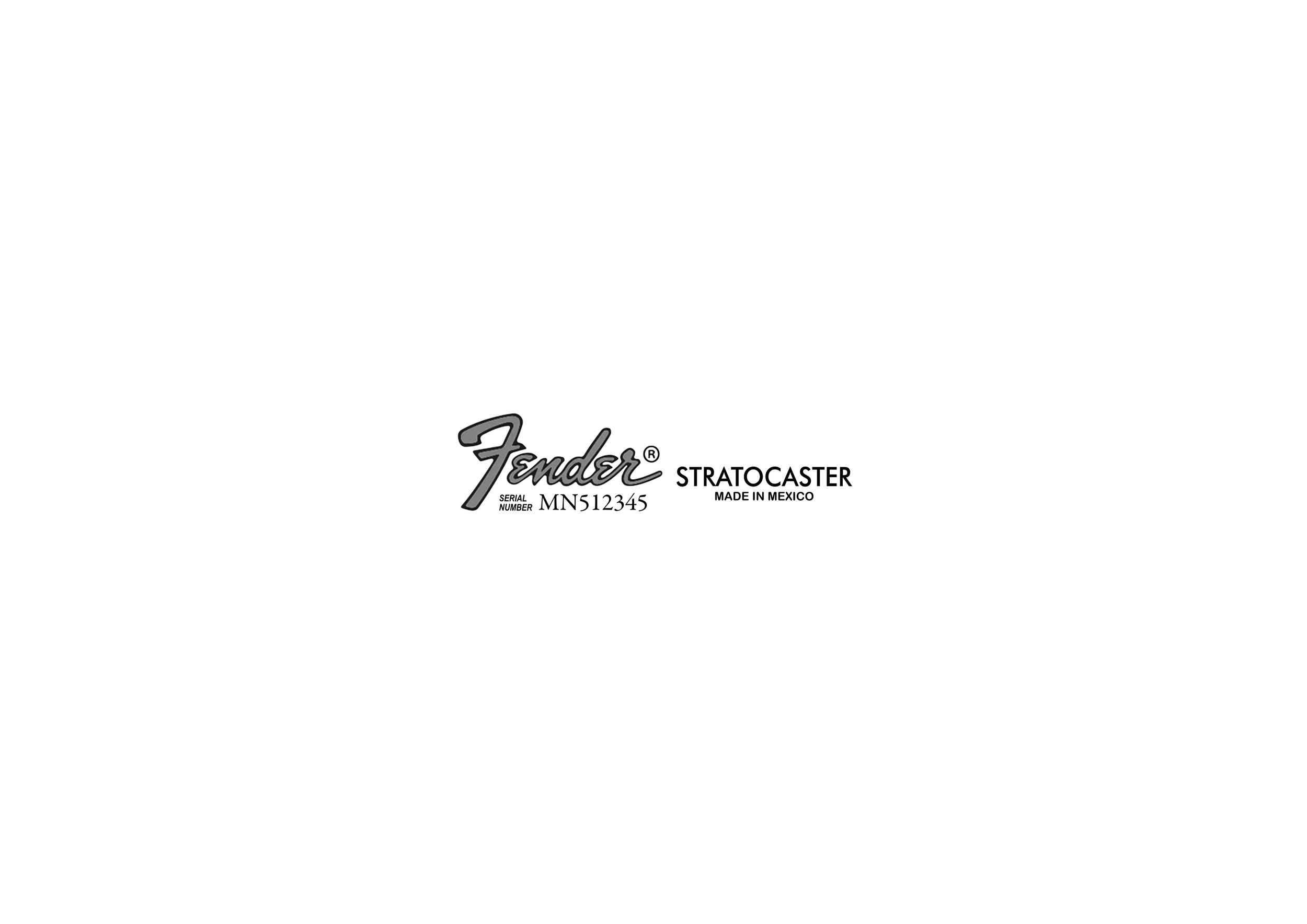Fender Stratocaster 90s MIM Silver Headstock Waterslide Decal
