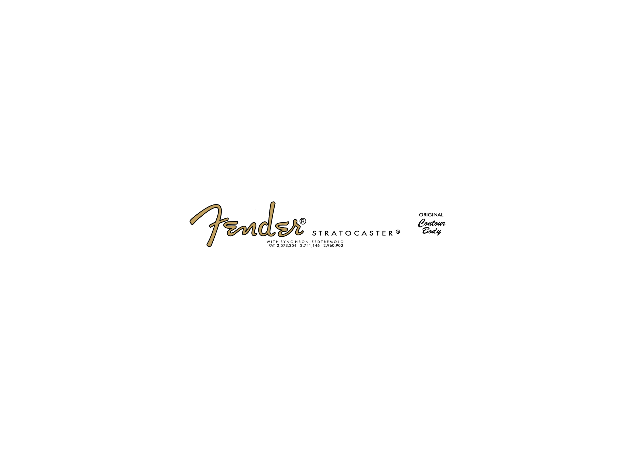 Classic Fender Spaghetti ‘50s Yellow Headstock Waterslide Decal